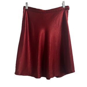 Switch USA Vintage Satin Mini Skirt Red Fit and Flare Size Small